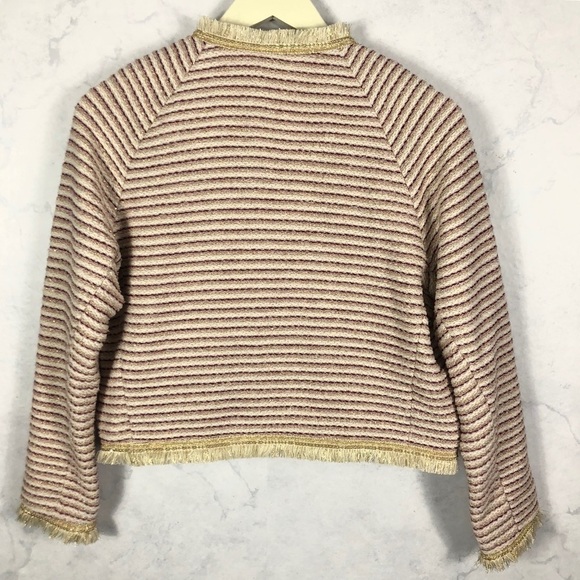[Juicy Couture] Stripe Tweed Fringe Jacket - Picture 5 of 7